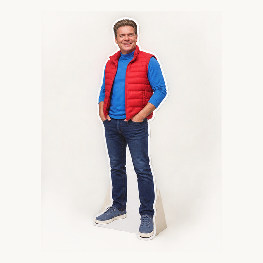 Life-size cardboard Thomas standee